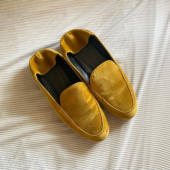 J. McLaughlin Velvet Loafer Mustard yellow slipper size 7 - Picture 3 of 6